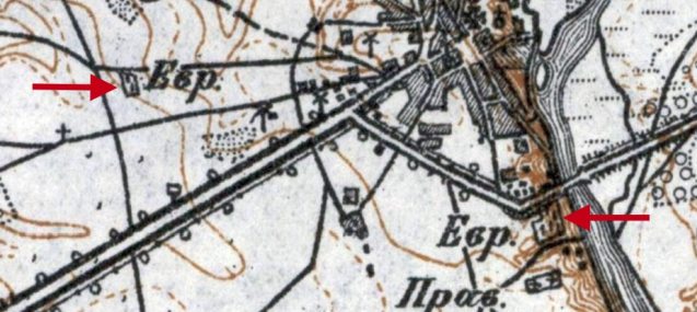 Plan Rana z 1915 r., z zaznaczeniem cmentarzy ydowskich. rdo: Archiwum Map Wojskowego Instytutu Geograficznego